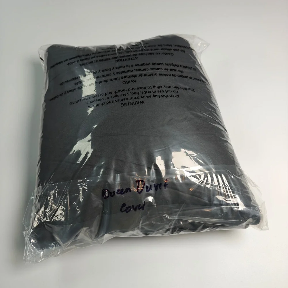 Quince Organic Bamboo Duvet Cover Dark Grey Full Queen Bedding